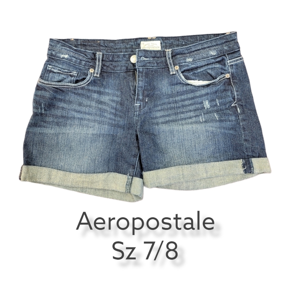Aeropostale Sz 7/8 Distressed Jean Shorts